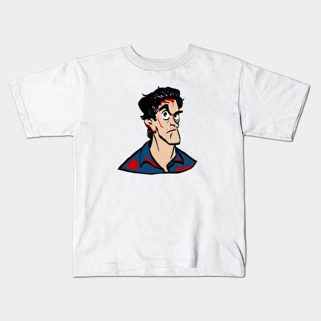 Evil Dead: Ash Kids T-Shirt by grrrenadine